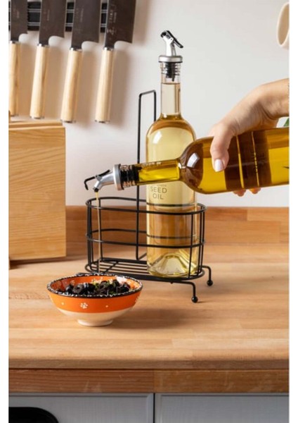 750 ml 2'li Cam Yağdanlık Seti, Metal Standlı, Şık ve Kullanışlı Yağ Şişeleri modelleri