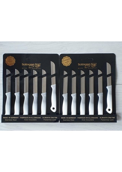 Ebruli Tırtıklı Meyve Bıçakları Seti 12'li Orijinal Damgalı Kutuda