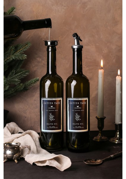 Yeşil 2'li 750 ml Zeytinyağı Şişesi Yağdanlık Seti indirimleri