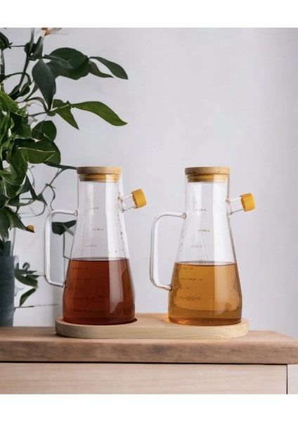 Turuncu Bambu Kapaklı Vakumlu Cam Yağlık ve Sirkelik 3'lü Set fırsatları