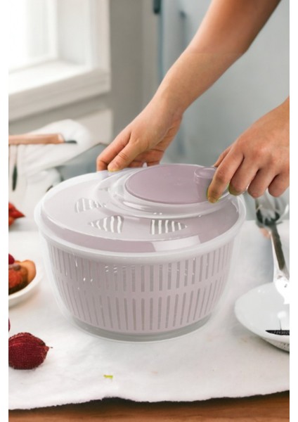 5 Litre Pudra Renkli Salata ve Sebze Kurutucu, Sağlıklı ve Pratik Kullanım