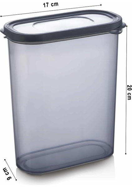 12'li Set 2l Saklama Kabı, Gri, 12X2000ML fırsatları