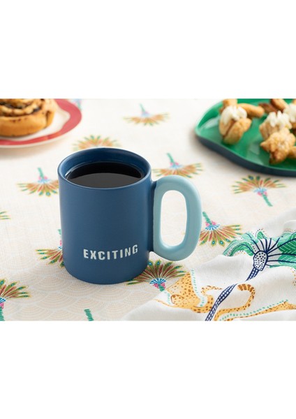 Şık 350 ml Mavi Seramik Kupa, Estetik ve Kullanışlı Tasarım