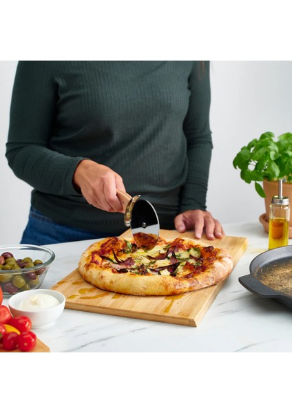 22 cm Paslanmaz Çelik Pizza ve Börek Kesici, Kayın Saplı, Şık ve Dayanıklı Bıçak fiyatları