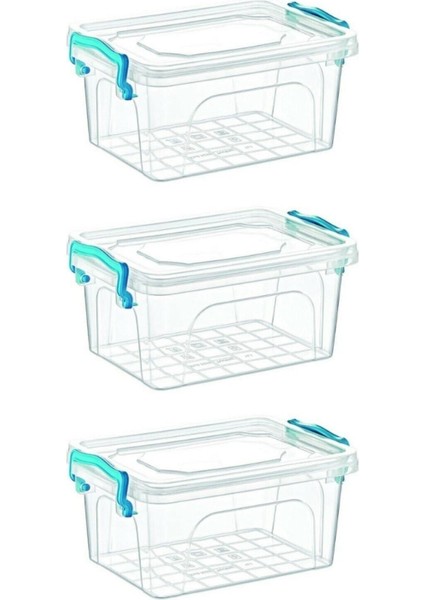 Turuncu Kapaklı Saklama Kabı, 7.2 Lt, 3'lü Set, Pratik ve Dayanıklı Ürün