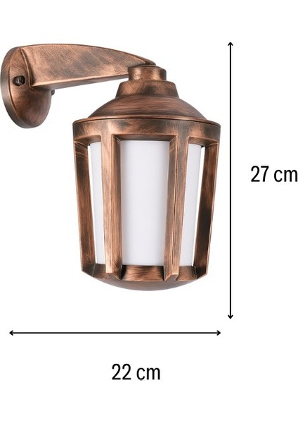 Rina Bakır Duvar Aydınlatma Armatürü 9W Günışığı Ampul Dahil 13661/DOWN fiyatları