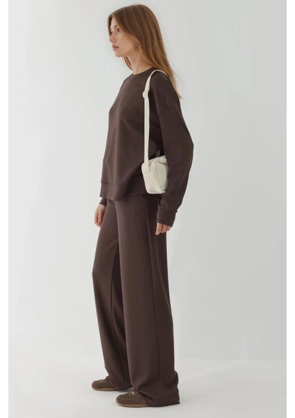 Kadın Modal Touch Basic Sweatshirt Brown fırsatları
