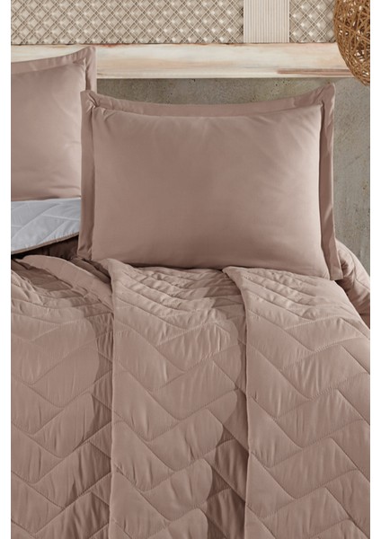 Microfiber Tek Kişilik Yatak Örtüsü Seti Bej modelleri