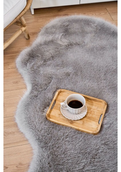 Reiki Gri - Kalın Peluş Halı | Yıkanabilir Süet Tabanlı modelleri