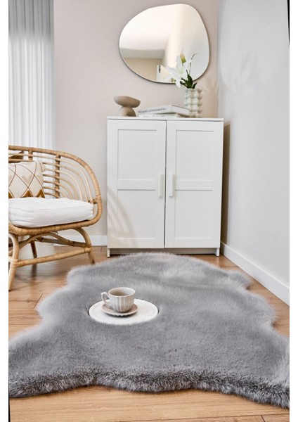 Reiki Gri - Kalın Peluş Halı | Yıkanabilir Süet Tabanlı fırsatları
