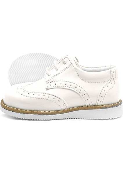 Krem Rugan Bağcıklı Erkek Bebek Klasik Ayakkabı fırsatları