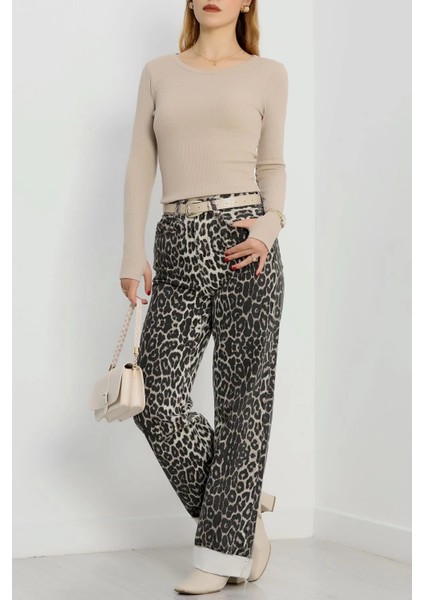 Bisiklet Yaka Parmak Geçmeli Kaşkorse Bluz Bej A3829 modelleri