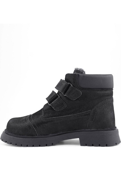 Siyah Simli Cırt Cırtlı Hakiki Deri Kız Çocuk Bot indirimleri