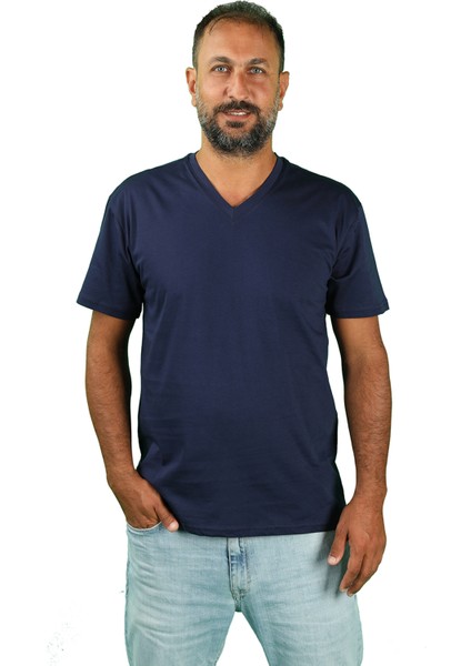 Erkek Kısa Kollu V Yaka Tişört
