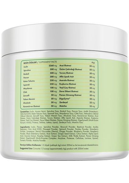 Greens & Superfoods - Fresh Kick - 120G - 20 Servis modelleri