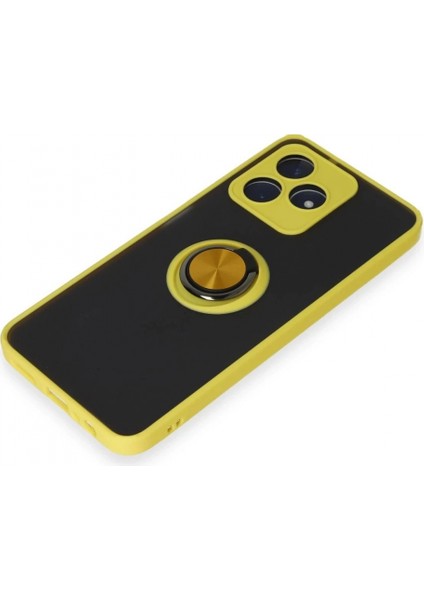 Realme C53 Kılıf Montreal Yüzüklü Silikon Kapak - Sarı fırsatları
