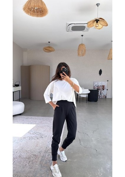 Kadın Scuba Modal Paça Manşet Pileli Pantolun fırsatları