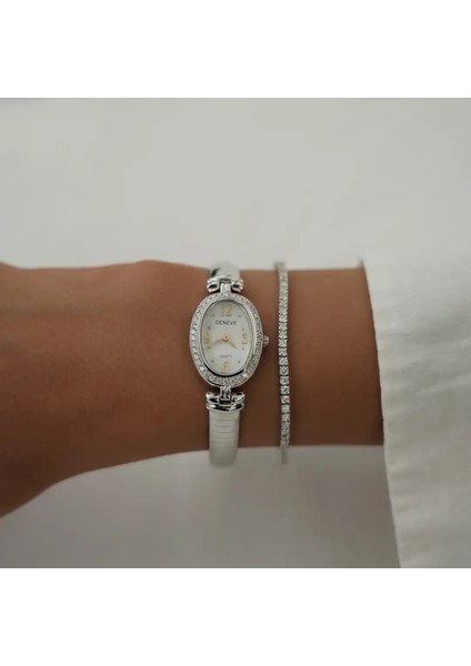 Geneve Oval Kadranlı Pırlanta Altın Saat fiyatları
