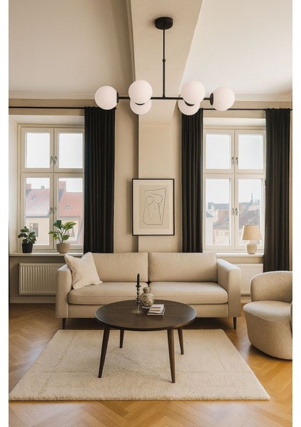 Diego Modern Masaüstü Kapalı Camlı Altılı Avize