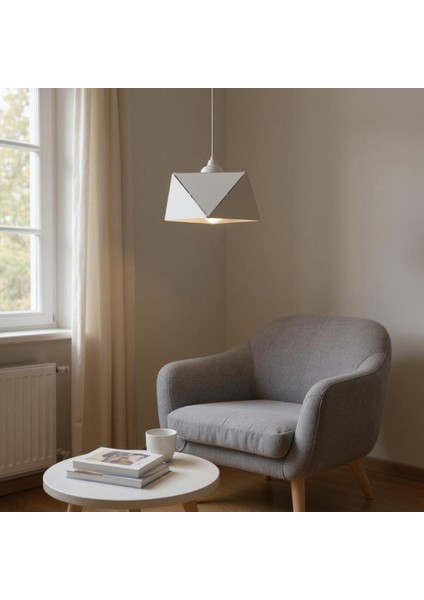 Gülden Beyaz Sıvama Tekli Sarkıt Avize