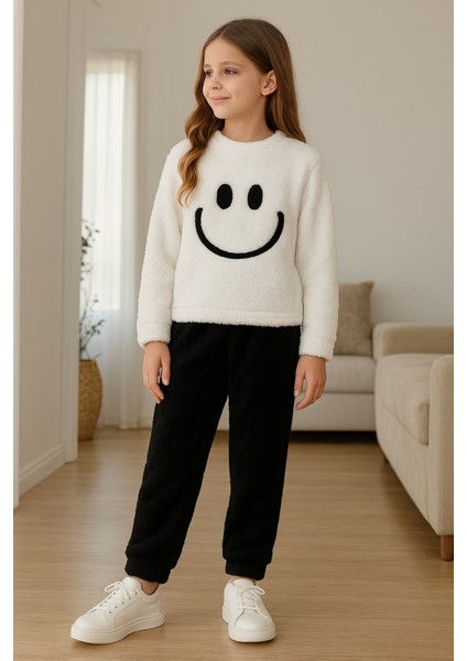 Kız - Erkek Çocuk Gülen Yüz Nakışlı Kışlık Peluş Takım AK4006 fiyatları