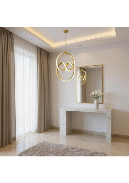 Yakut Gold Kasa Sarkıt Ledli Avize