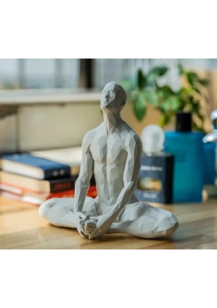 Kübik Poliüretan Kaplama Taş Döküm Yoga Figürleri Heykel Soyun Sanatsal Biblo Heykel 20 cm fiyatları