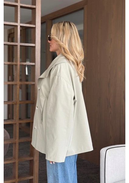 Mint Katalina Kuşaklı Kısa Trençkot - 7002 modelleri