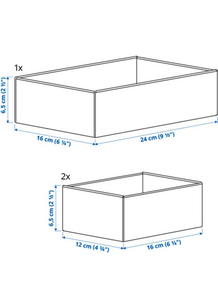 Kutu Seti, Gri, 3 Parça fırsatları