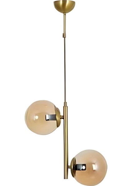 Fumi Modern Tasarım Kapalı Camlı Ikili Avize