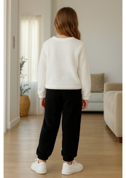 Kız - Erkek Çocuk Gülen Yüz Nakışlı Kışlık Peluş Takım AK4006 fırsatları