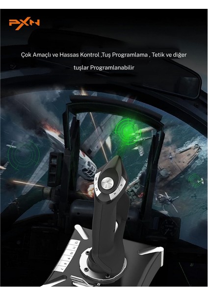 PXN-2119 Pro Uçuş Simülasyon Joystick – Pc & Ps4 & Xbox Uyumlu Titreşimli flight stick indirimleri