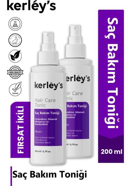 Biotin Destekli, Dökülme Karşıtı ve Saç Uzamasını Destekleyici, Güçlendirici Saç Toniği (2X200 Ml)