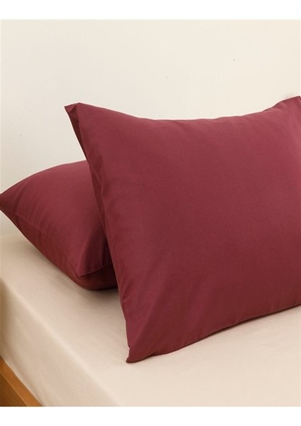 Yastık Kılıfı Kapaklı (2 Adet) 50 x 70 cm Bordo