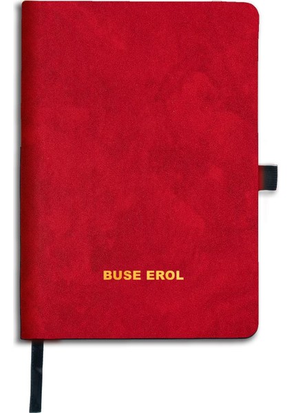 Kişiselleştirilebilir Çizgili Sert Kapak Citli Pronote Defter 14 x 20 cm - Kırmızı