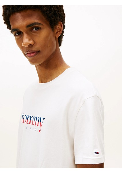 Tommy Hılfıger Erkek Marka Logolu Bisiklet Yakalı Pamuklu Beyaz1 T-Shirt DM0DM21978 Ybl fiyatları