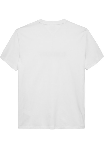 Tommy Hılfıger Erkek Marka Logolu Bisiklet Yakalı Pamuklu Beyaz1 T-Shirt DM0DM21978 Ybl indirimleri