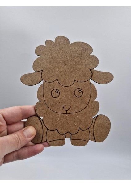 5 Adet Sevimli Kuzu Ahşap Boyama Okul Diy Etkinlik Aktivite Sanat 15 cm x 12 cm fiyatları
