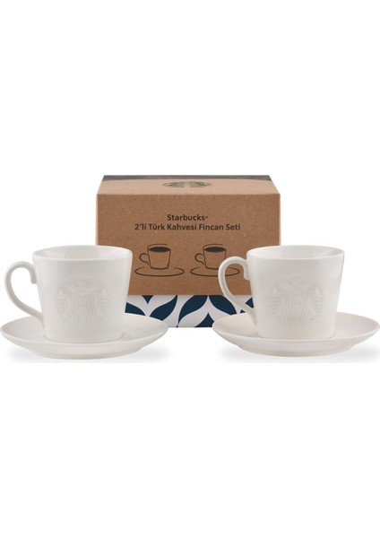 Beyaz 2'li Kahve Fincanı Takımı, Şık ve Yeni Tasarım