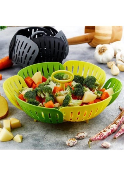 Renkli Katlanabilir Buharda Pişirme Sepeti, Sağlıklı ve Pratik Kullanım fiyatları