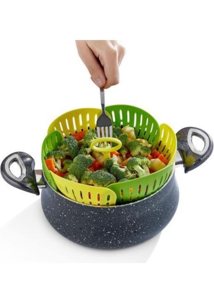 Renkli Katlanabilir Buharda Pişirme Sepeti, Sağlıklı ve Pratik Kullanım modelleri