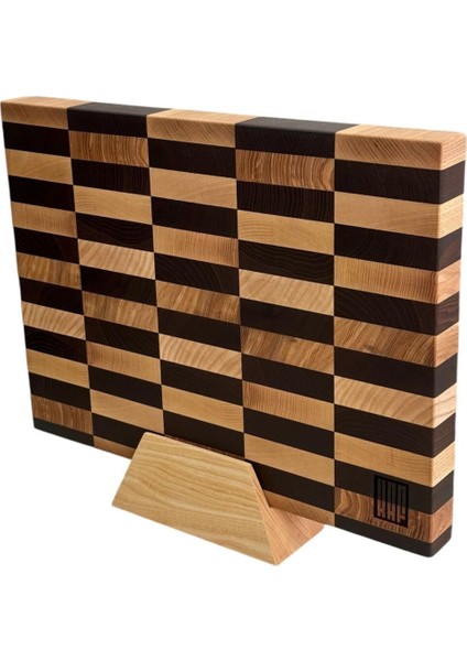 Kahverengi End Grain Kesme Tahtası ve Standı, Şık ve Dayanıklı Mutfak Gereci indirimleri