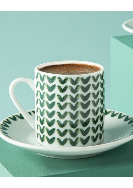 Yeşil 4'lü 80ML Porselen Kahve Fincan Takımı, 2 Kişilik Set fiyatları