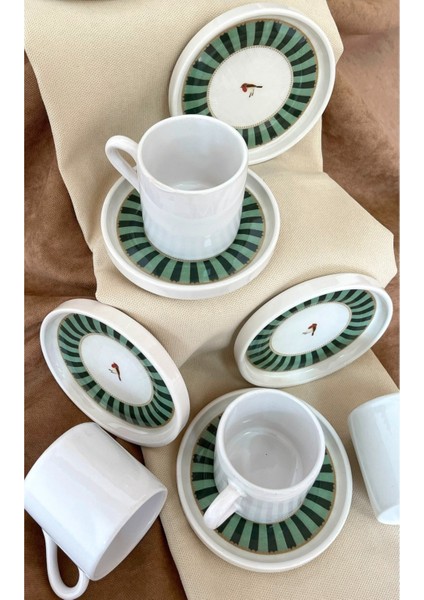 Yeşil Seramik Kahve Fincan Takımı 12 Parça Lüx Set fırsatları