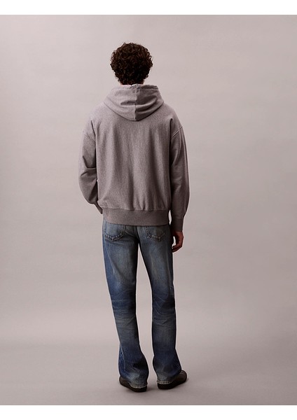 Calvın Kleın Erkek Marka Logolu Full Fermuarlı Kapüşonlu Günlük Kullanıma Uygun Gri1 Sweatshirt LV04RD232G P7E fırsatları