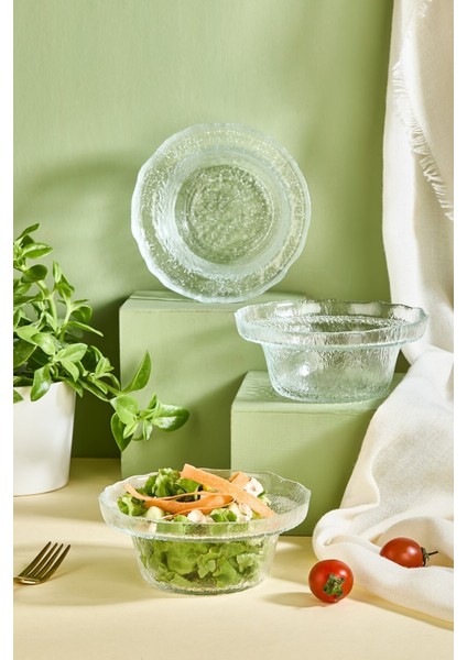 Şeffaf 3'lü Kase Seti, Salata, Çorba ve Çerezler Için Ideal