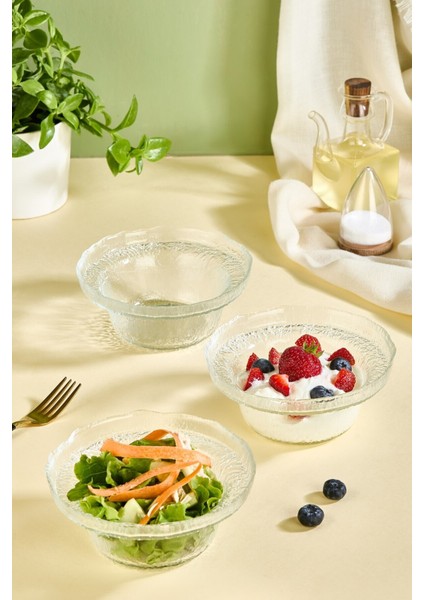 Şeffaf 3'lü Kase Seti, Salata, Çorba ve Çerezler Için Ideal fiyatları