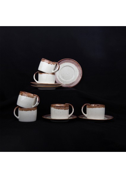 Renkli 12 Parça Kahve Fincan Takımı, 80 Ml, 6 Kişilik, Şık ve Kullanışlı Set
