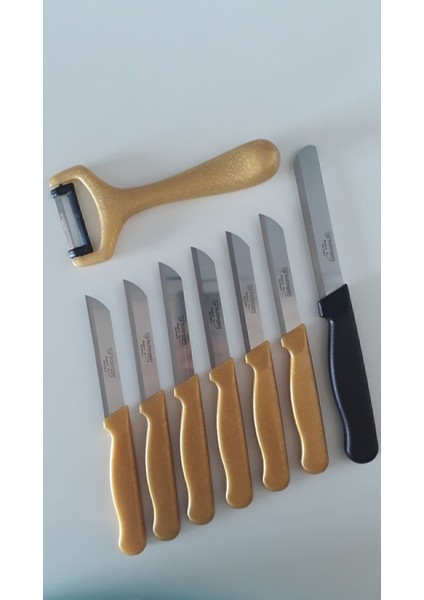 Altın Renkli Meyve Bıçağı Seti, Soyacak ve Doğrama Bıçaklarıyle Pratik Kullanım