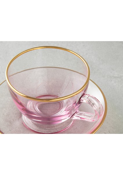 Pembe 4'lü Çay Fincanı Takımı, 2 Kişilik, Şık ve Zarif Tasarım fiyatları